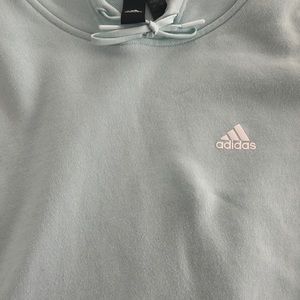 Adidas teal cropped sweatshirt